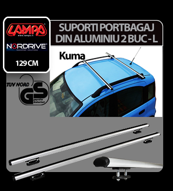 Set suporti portbagaj complet Kuma din aluminiu, montaj pe bare longitudinale 2buc - L - 129cm [5]