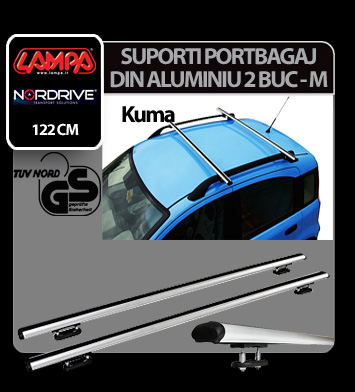 Set suporti portbagaj complet Kuma din aluminiu, montaj pe bare longitudinale 2buc - M - 122cm [5]