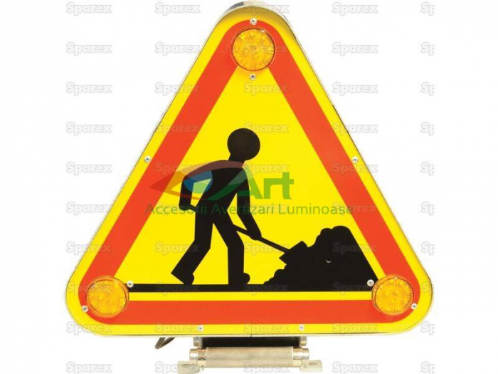 Triunghi LED cu avertizare lucrari trafic [2]