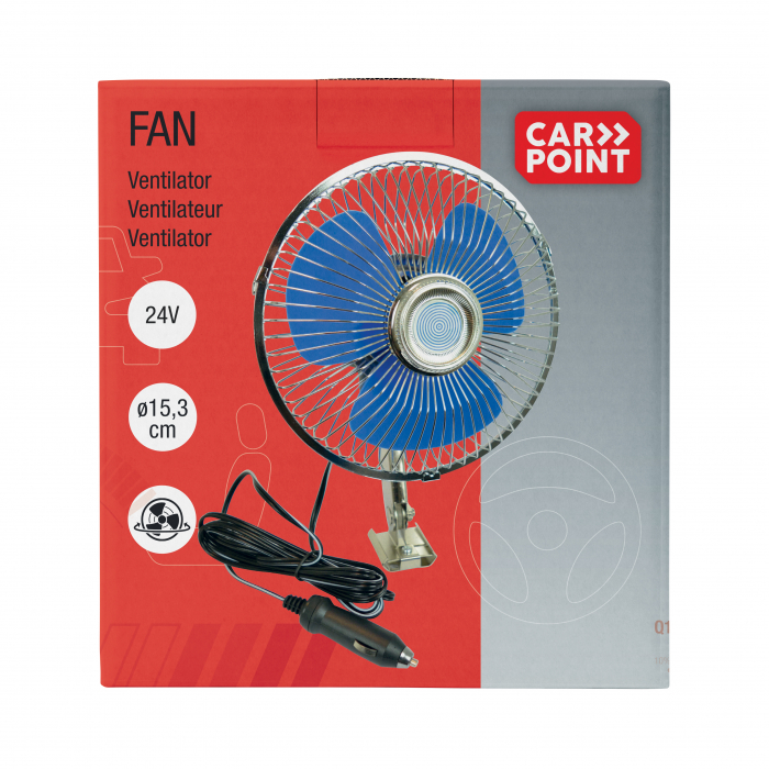Ventilator oscilant cu grila metal Carpoint 24V [7]
