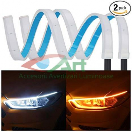 Electrice Auto - Banda flexibila DRL alb rece si semnalizare dinamica 12 volti