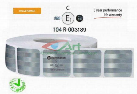 Electrice Auto - Banda reflectorizanta alb metalizata (intrerupta) 3M