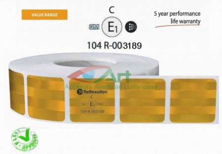 Electrice Auto - Banda reflectorizanta galben metalizata (intrerupta) 3M