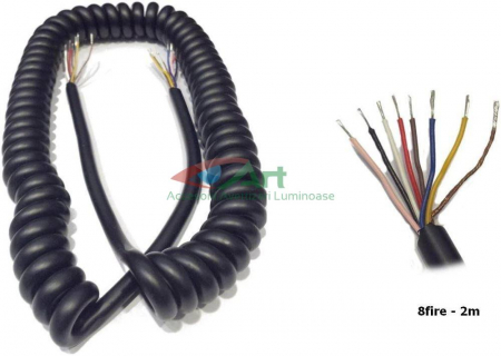 Diverse - Cablu electric spiralat 8 fire, 2m, PS8/7x0.75+1.0/2m