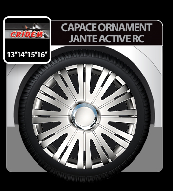 Capace roti auto Active RC 4buc - Argintiu - 14'' [1]