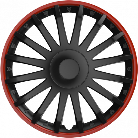 Capace roti auto Crystal RO BL 4buc - Negru/Rosu - 16'' - Resigilat [2]