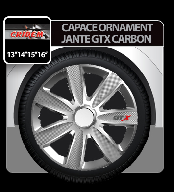 Capace roti auto GTX Carbon 4buc - Argintiu - 14'' [3]