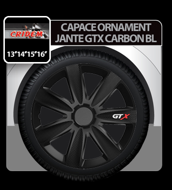 Capace roti auto GTX Carbon BL 4buc - Negru - 16'' [3]