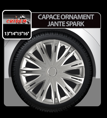 Capace roti auto Spark 4buc - Argintiu - 17'' [5]