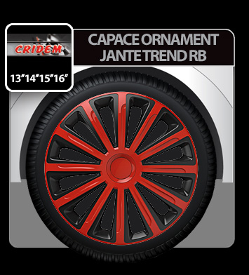 Capace roti auto Trend RB 4buc - Rosu/Negru - 16'' - Resigilat [1]