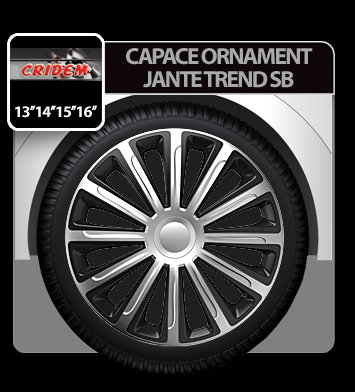 Capace roti auto Trend SB 4buc - Argintiu/Negru - 16'' [3]