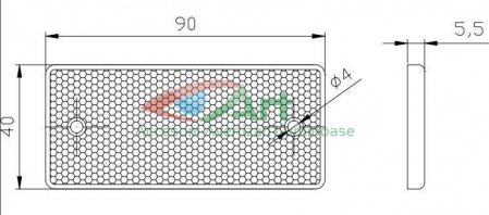 Catadioptru dreptunghiular cu gauri DOB-034-C Fristom [5]