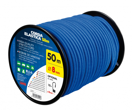 Chingi corzi fixat bagaje - Cordon cauciucat Ø8mm - 50m - Albastru