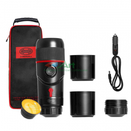 Proiectoare si leduri - Espressor premium 12V cu husa Black Edition Espresso Go, 543010 Heyner