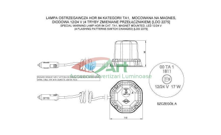 Girofar cu LED 12-24V LDO 2275 HorPol [8]