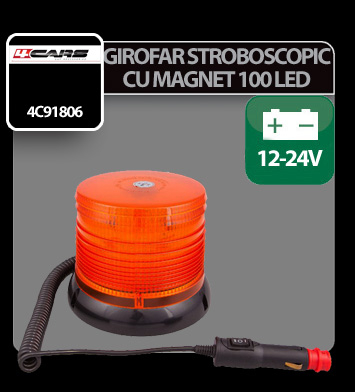 Girofar stroboscopic galben cu magnet, 100 Led 12/24V [1]