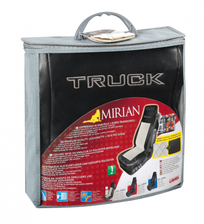 Husa scaun camion Mirian piele capri./imit. piele 1buc - Negru/Crem [4]