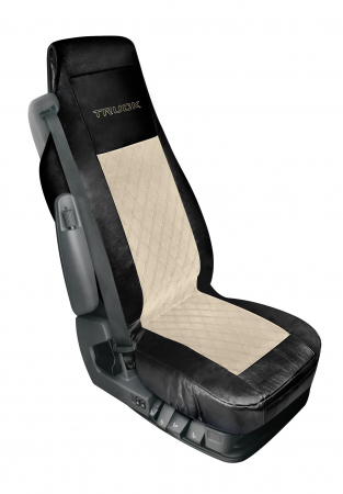 Accesorii camion - Husa scaun camion Mirian piele capri./imit. piele 1buc - Negru/Crem
