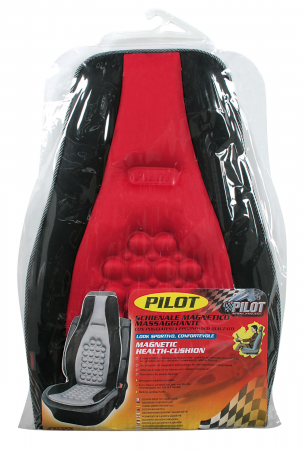 Husa scaun fata Pilot cu magneti 1buc - Negru/Rosu [1]