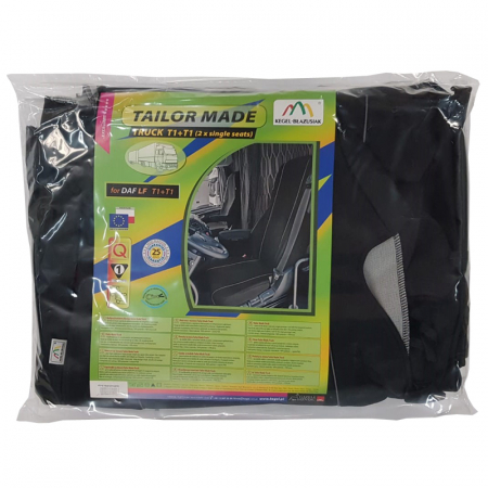 Huse scaun camion dedicate DAF LF set 1+1 locuri - Negru/Gri [1]