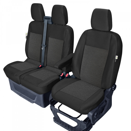 Accesorii furgoneta VAN - Huse scaun fata dedicate pentru Ford Transit Custom (pana la 06.2018 - de la 06.2018), cu masuta - 1+2 Locuri