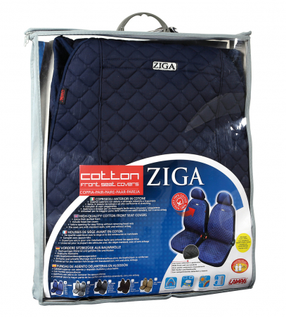Huse scaun fata din bumbac Ziga 2buc - Albastru [3]