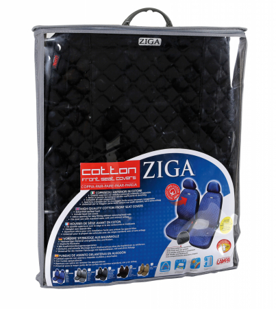 Huse scaun fata din bumbac Ziga 2buc - Negru [5]