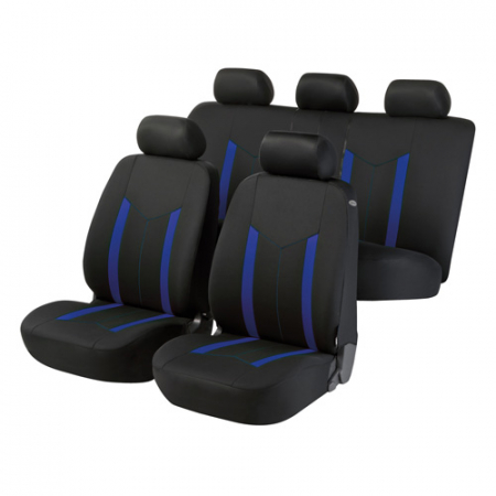 Accesorii Auto - Huse scaun Hastings 12buc - Negru/Albastru