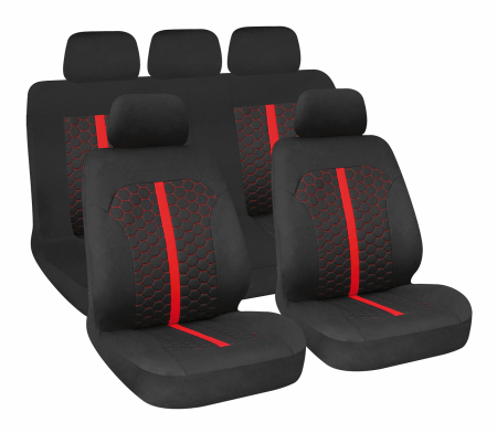 Huse scaun Stinger 9buc Negru/Rosu [6]