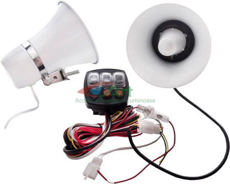 Kit sirena moto cu difuzor 80W-12V [12]