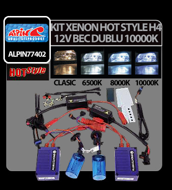 Kit Xenon H.I.D. Hot Style H4 bec dublu 12V - 10000K [5]