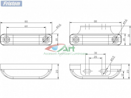 Lampa de contur a gabaritului pentru vehicule FT-013 Alb [7]