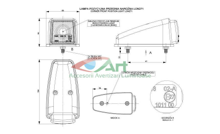 Lampa de gabarit alungita pentru cabina de culoare rosie LON284 [11]