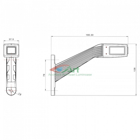 Lampa de gabarit cu brat FT-145L Dreapta [7]