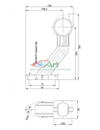 Lampa de gabarit cu brat lung 3 functii FT-140F-L stanga Fristom [11]