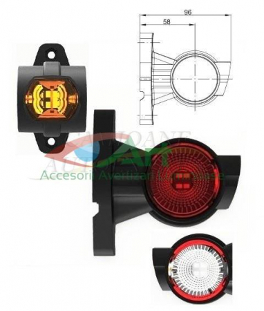 Lampa de gabarit cu brat scurt cu 3 functii FT-140A-LR Fristom [3]