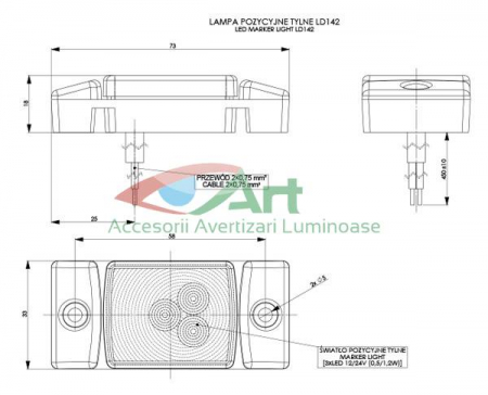 Lampa de gabarit slim LD14Z Galbena [5]