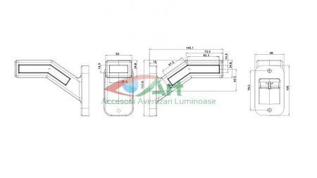 Lampa gabarit cu brat oblic 45 dreapta W168.2-1167P [3]