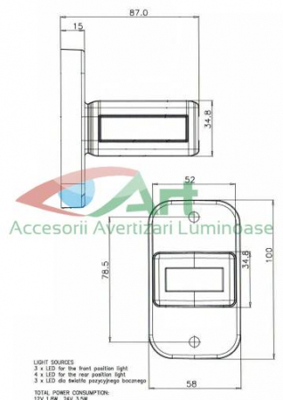 Lampa gabarit cu brat scurt W168.3 WAS Polonia [6]