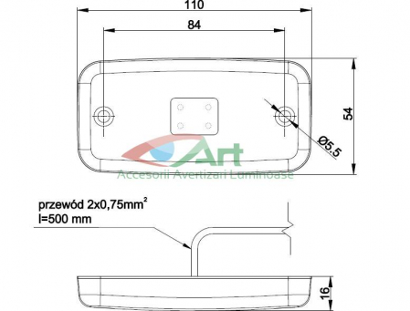 Lampa gabarit fara suport FT-019Z 4 LED-uri (tip I veco) [5]