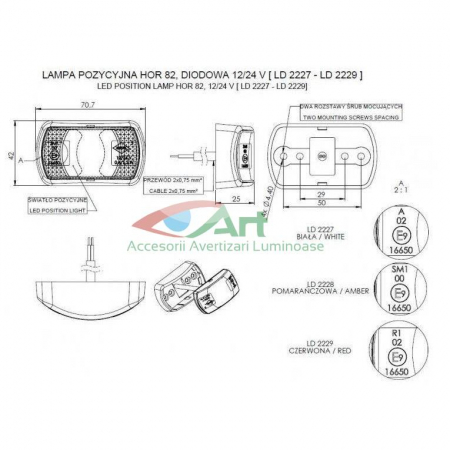 Lampa gabarit galbena LD2228 Horpol [11]