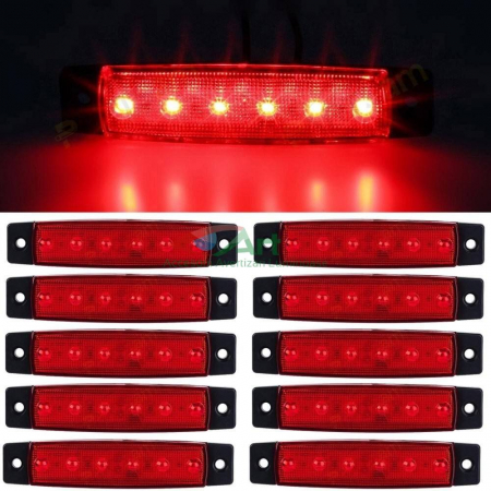 Lampa laterala 6 LED-uri rosie 12v [7]