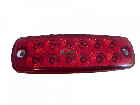 Lampa laterala cu suport 12 LED-uri 12V-24V Rosie FR0177/C [1]