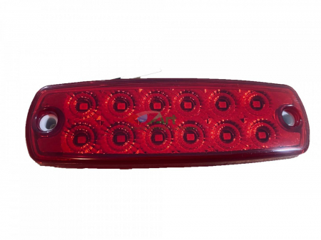 Lampa laterala cu suport 12 LED-uri 12V-24V Rosie FR0177/C [7]