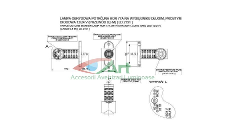 Lampa LED gabarit 3 functii cu brat drept LD2191 [8]