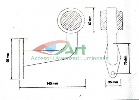 Lampa LED gabarit cu brat 90 grade YP-145 [3]