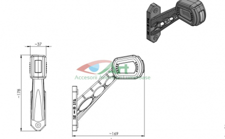 Lampa LED gabarit cu brat cot la 45 grade dreapta LDCC2699 [11]