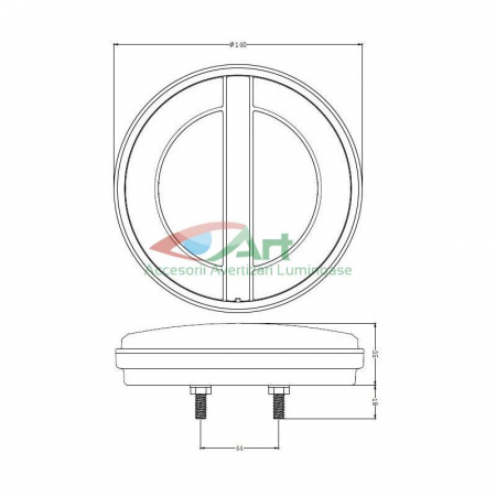 Lampa rotunda NEON 3 functii V1884 12V/24V FI14 semnal dinamic [7]