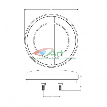 Lampa rotunda NEON 3 functii V1884 12V/24V FI14 semnal dinamic [5]