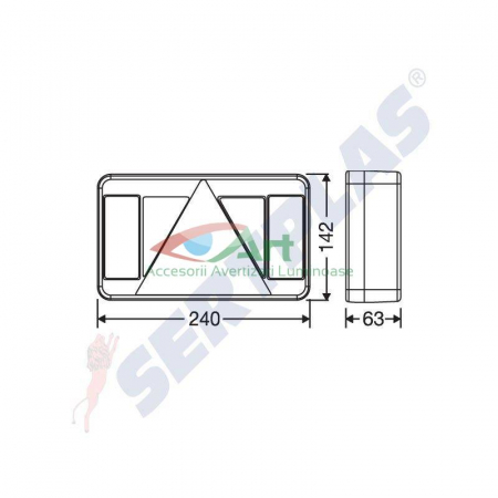 Lampa spate 5 functii cu triunghi 0100P Sertplas Dreapta (24x14) [1]